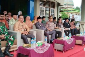 Bupati Barito Timur M Yamin, saat menghadiri kegiatan HAB Ke-80 Kementerian Agama RI didampingi Forkopimda.