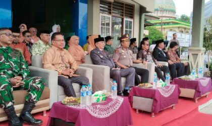 Bupati Barito Timur M Yamin, saat menghadiri kegiatan HAB Ke-80 Kementerian Agama RI didampingi Forkopimda.