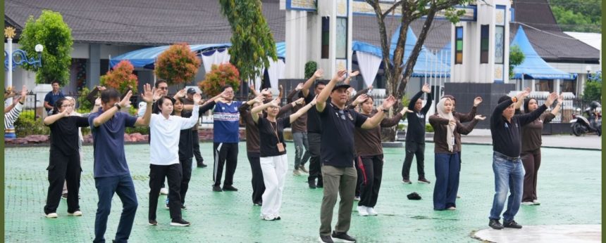 Bupati Barito Utara Ajak ASN Setda Terapkan Gaya Hidup Sehat Lewat Senam dan Gowes Rutin