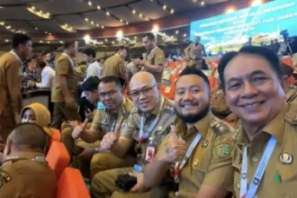 Bupati Barito Timur, M. Yamin dan Wakil Bupati Barito Timur Adi Mula Nakalelu saat menghadiri kegiatan Rakornas yang dibuka langsung oleh Presiden RI Prabowo Subianto.