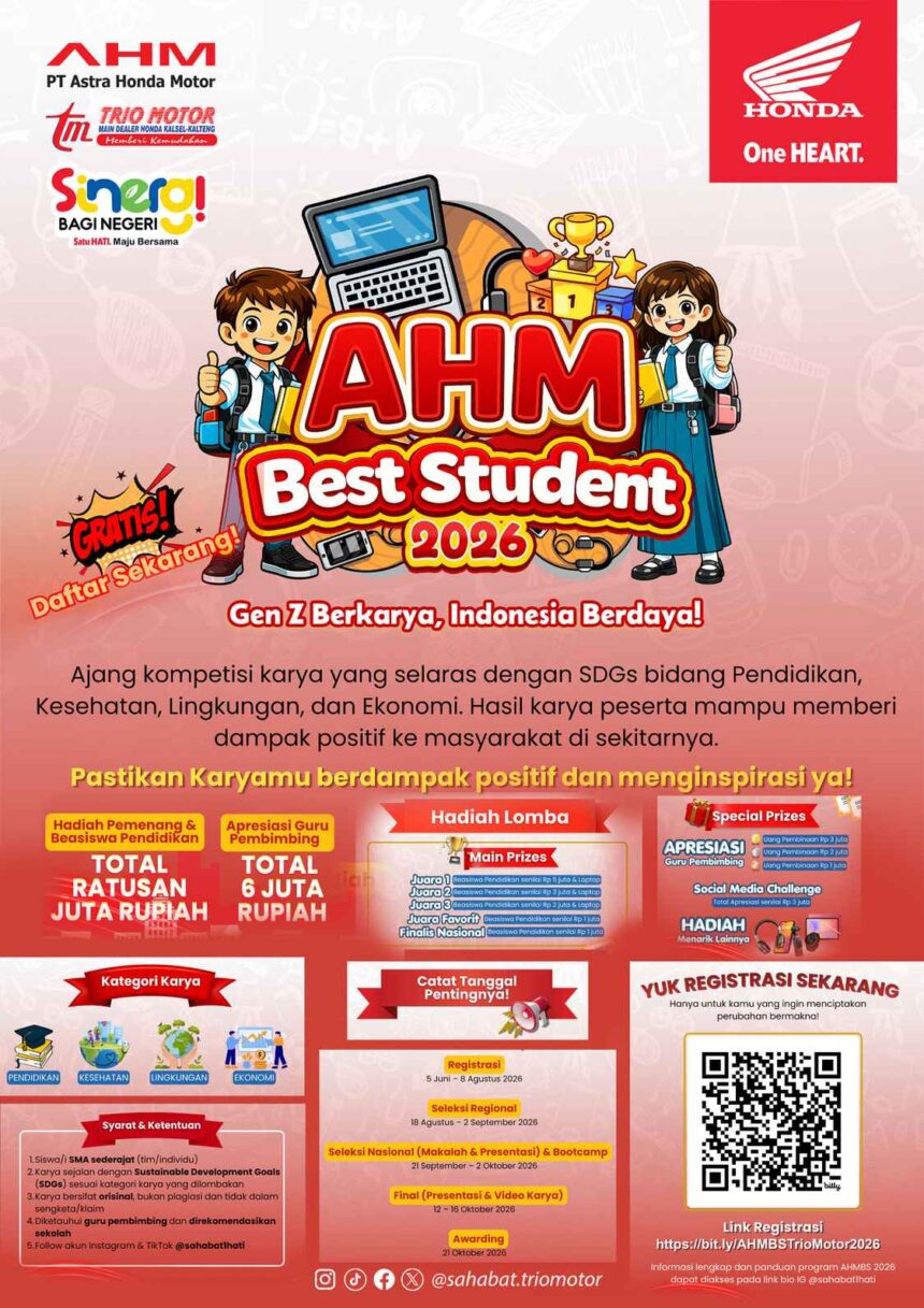 Trio Motor Buka Pendaftaran AHM Best Student 2026