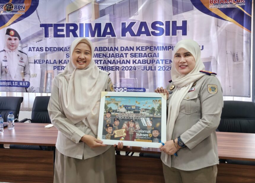 Kantor Pertanahan Kabupaten Tapin Gelar Pelepasan Kepala Kantor Sumiyati