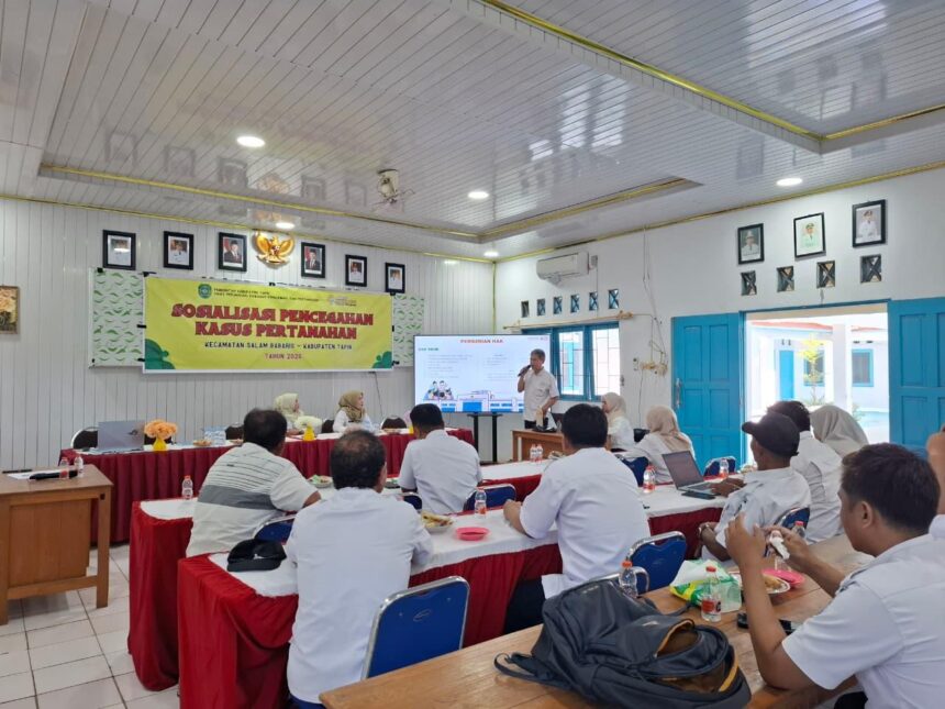 Kantor Pertanahan Tapin Sosialisasikan Pencegahan Kasus Pertanahan di Kecamatan Salam Babaris