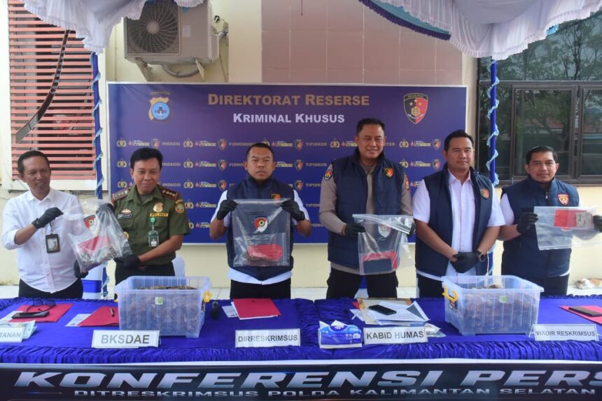 Polda Kalsel Gagalkan Penyelundupan 64 Kg Sisik Trenggiling