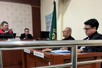 Penasehat hukum terdakwa Richard Arief Muliadi saat membacakan pembelaan didepan persidangan