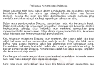 visual teks/naskah Proklamasi hasil rekonstruksi.