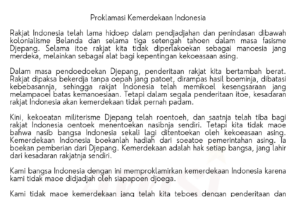 visual teks/naskah Proklamasi hasil rekonstruksi.