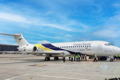 Pesawat COMAC C909 TransNusa siap melayani penerbangan rute Manado-Makassar dan sebaliknya