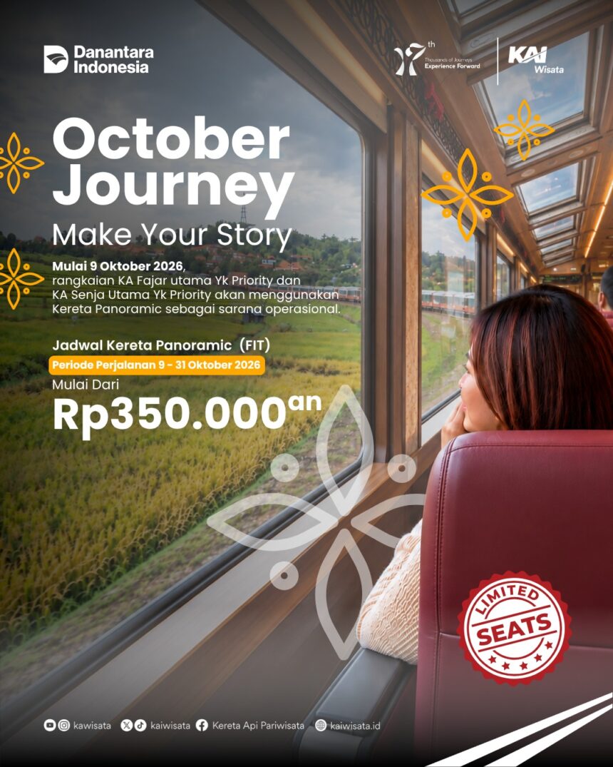 KAI Wisata Hadirkan Kereta Panoramic pada KA Fajar Utama YK Priority dan KA Senja Utama YK Priority, Perjalanan Oktober Makin Berkesan
