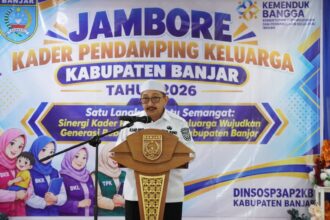 Wakil Bupati Banjar Habib Idrus Al Habsyi membuka Jambore Kader Pendamping Keluarga tingkat Kabupaten Banjar 2026 di Guest House Sultan Sulaiman, Martapura, Rabu (23/9/26).