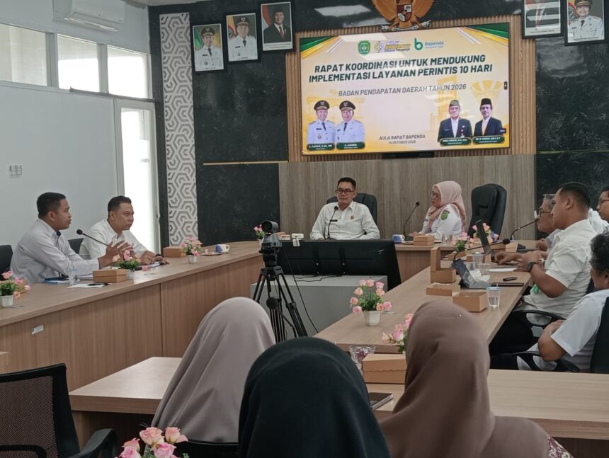 Kantor Pertanahan Tapin Bahas Implementasi Layanan PERINTIS 10 Hari Bersama Bapenda dan PPAT